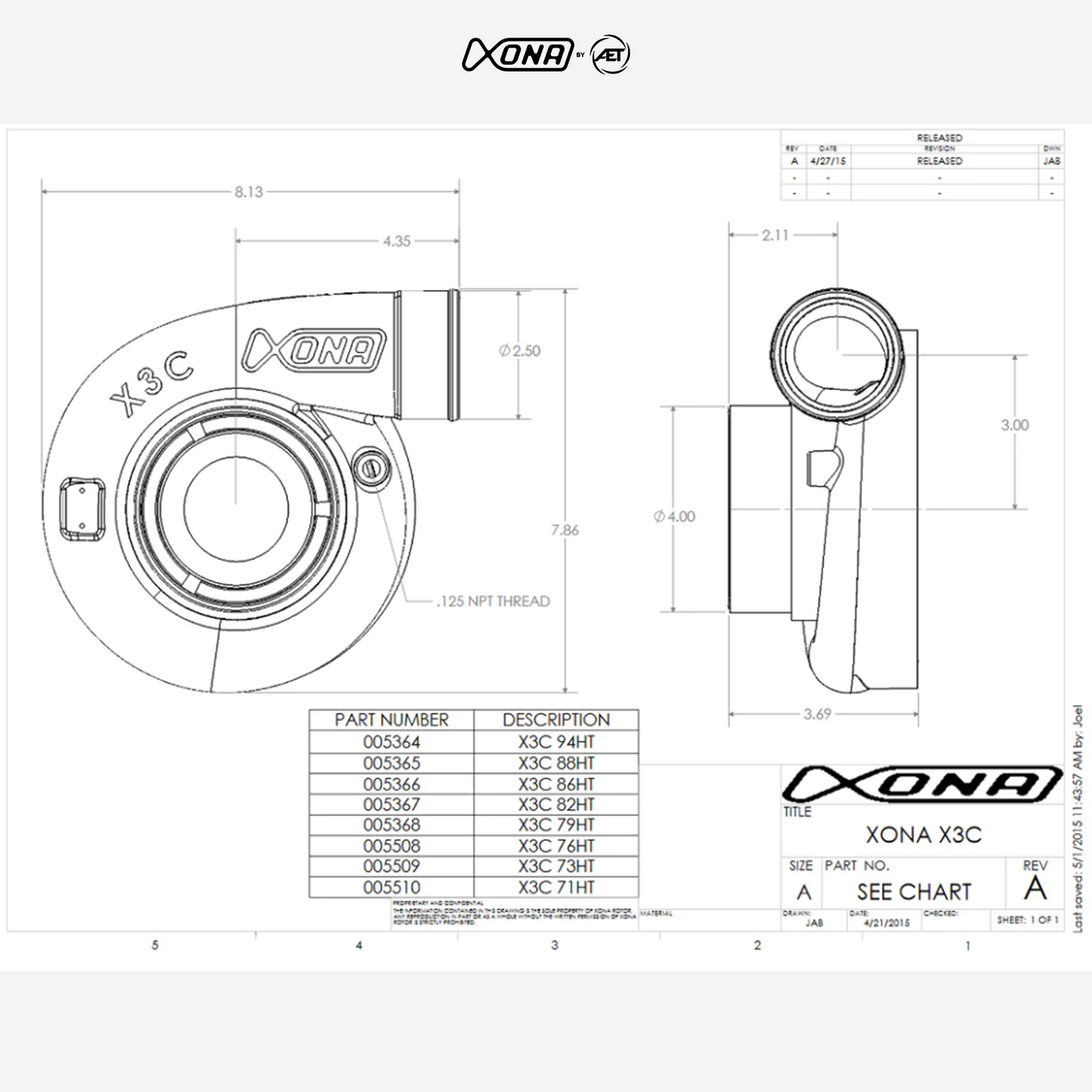 Xona Rotor X3C XRE6869S Performance Turbo