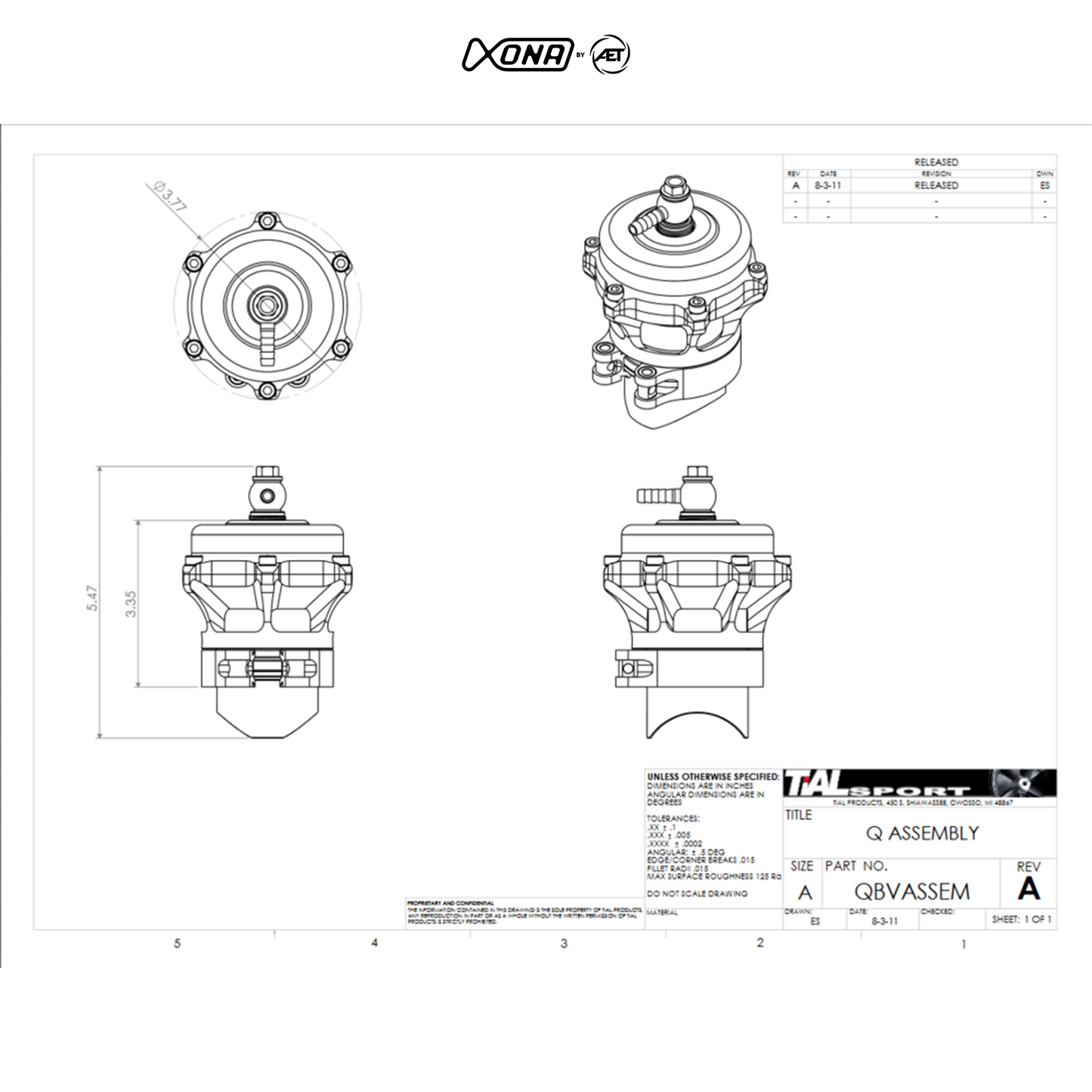 TiAL Q BOV 50mm Blow Off Valve - 10psi Spring - Xona By AET