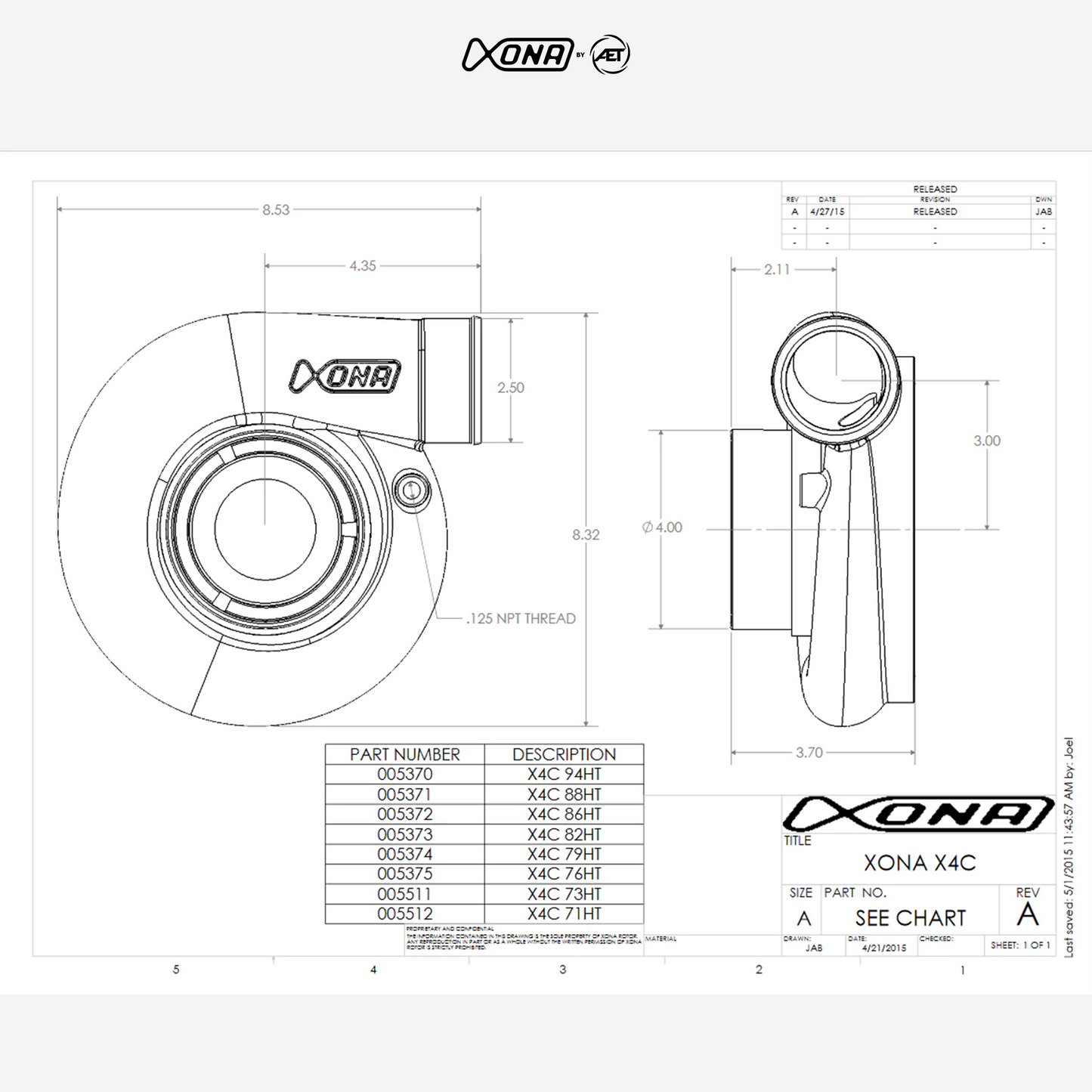 Xona Rotor X4C XR9569S | 700-1000 bhp | Performance Turbo