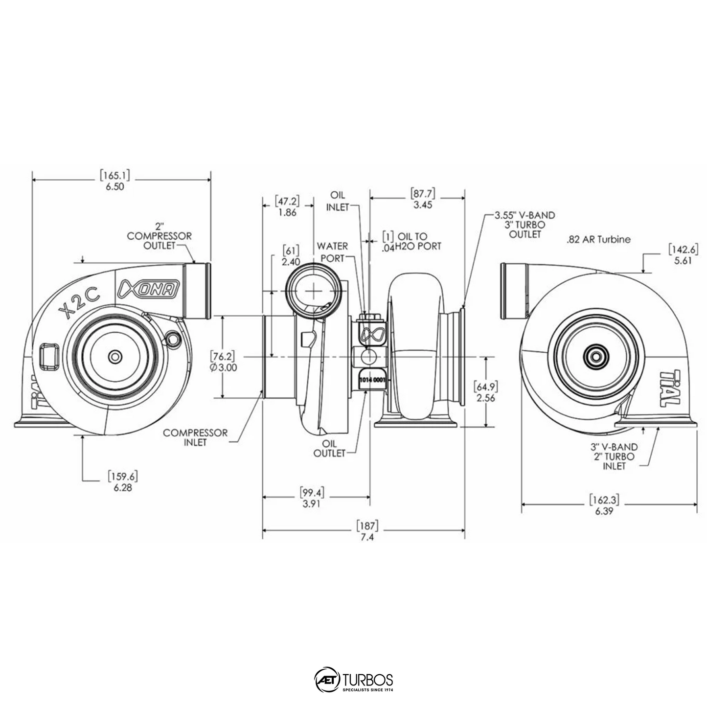 Xona Rotor X2CR XRC4951SR Reverse Rotation Turbocharger | 260 - 510 HP